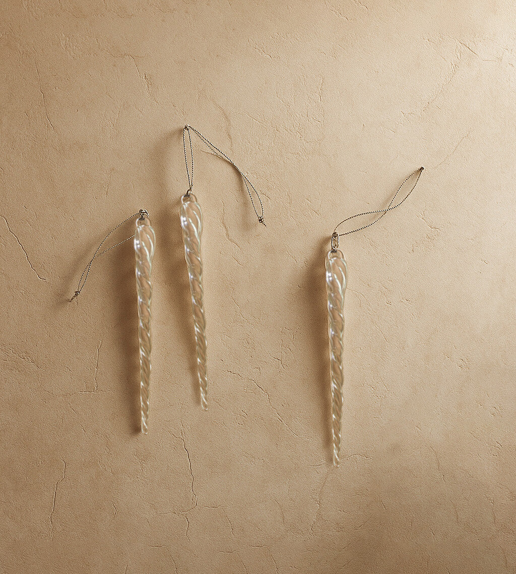 Icy Icicle Glass Ornaments