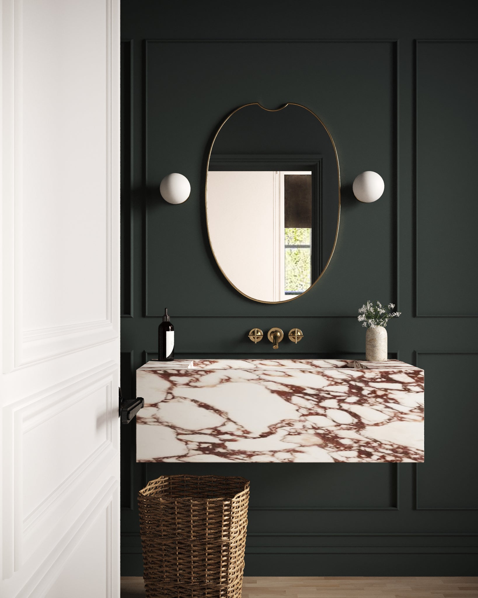 Bitten Gold Design Mirror