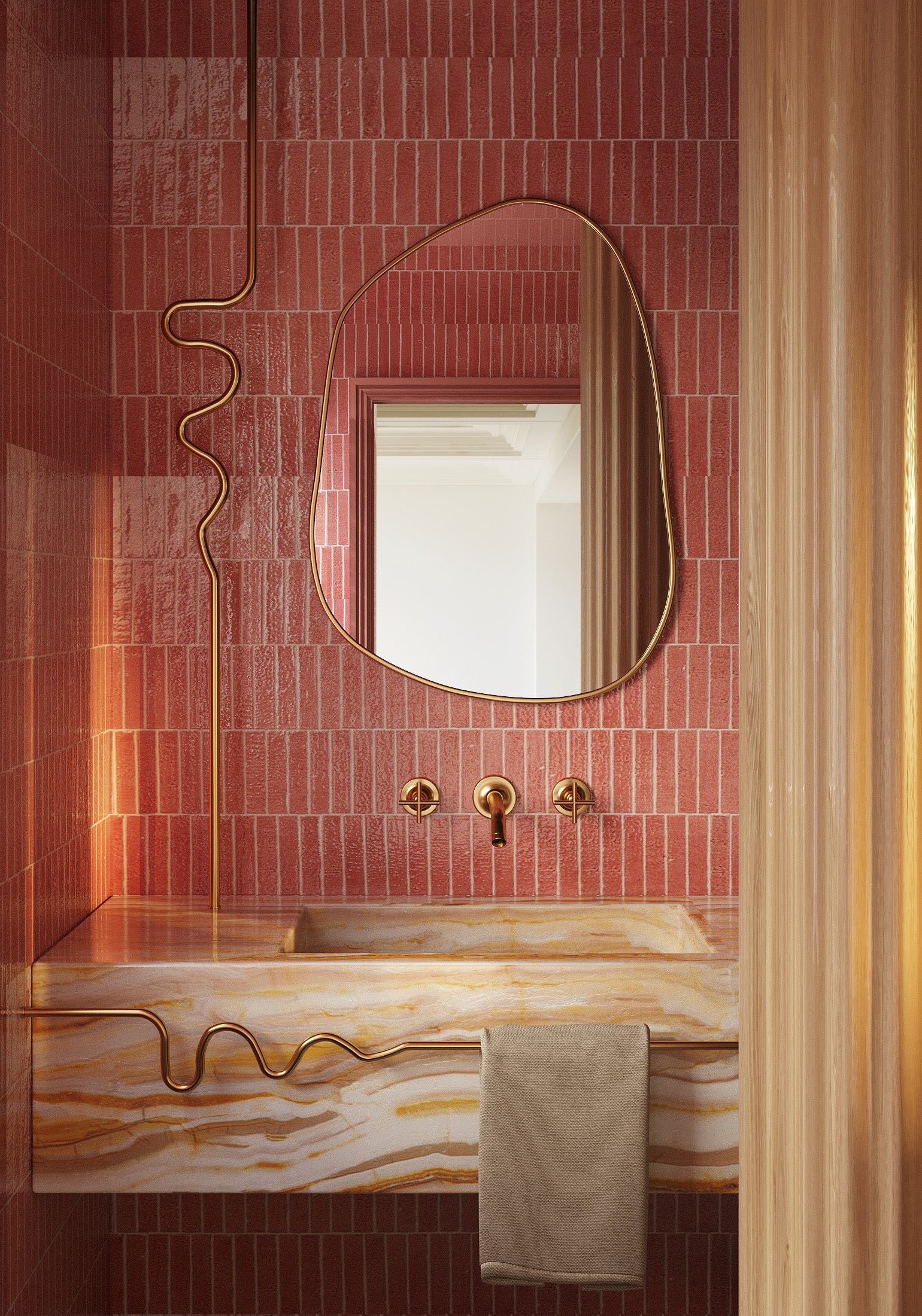 Brassy Gold Organik Mirror