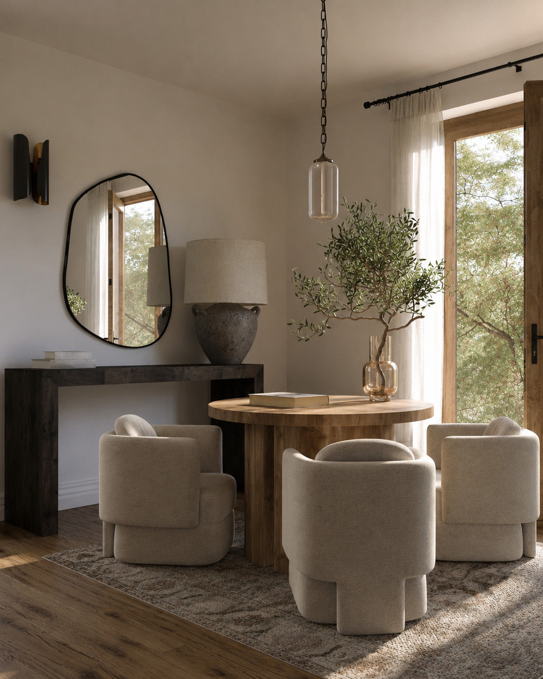 IDEE JATI TUA MIRROR M　美品 Uttermost Mirrors Tahiti Rattan Mirror 09687 - Wenz Home Furniture