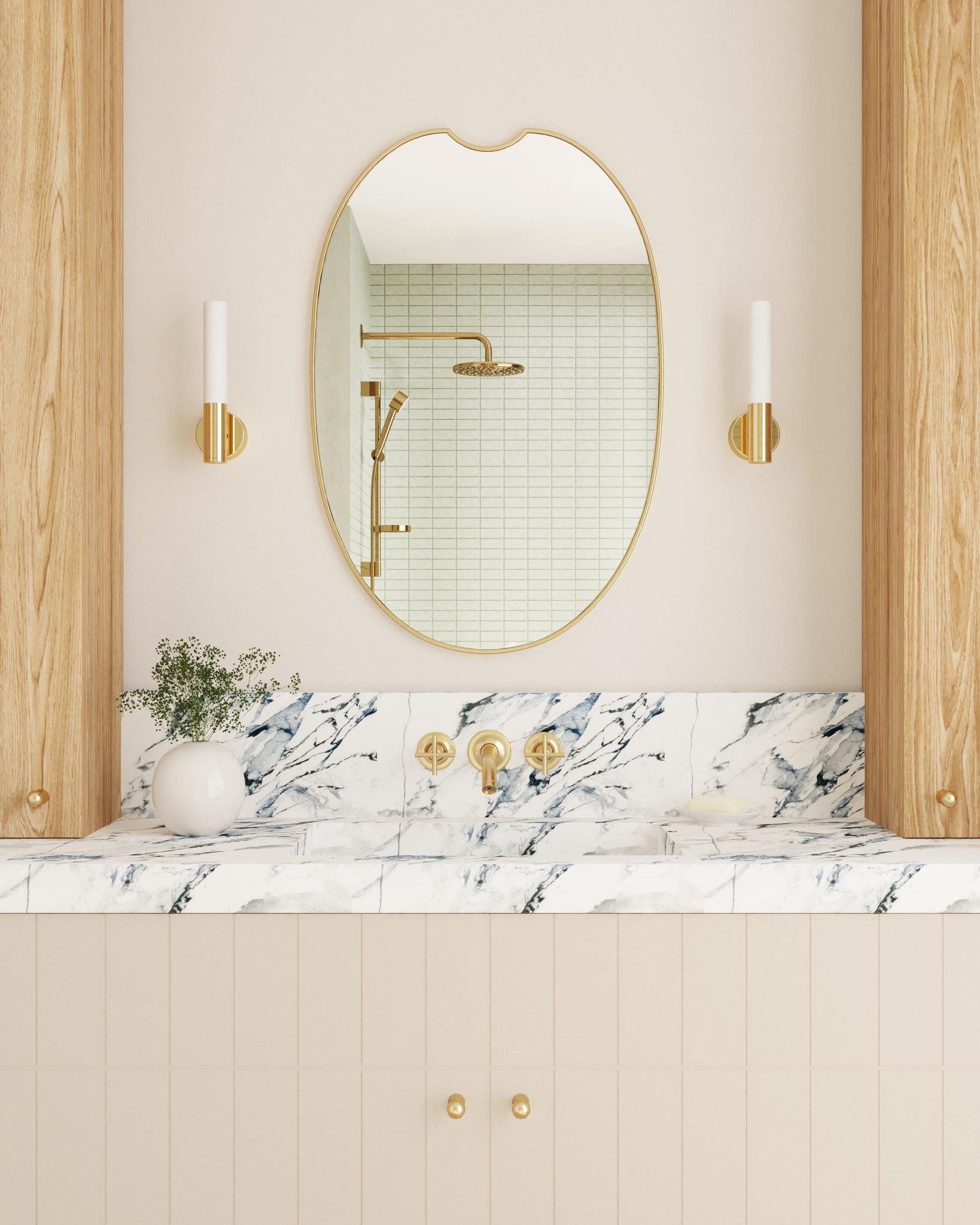 Bitten Gold Design Mirror